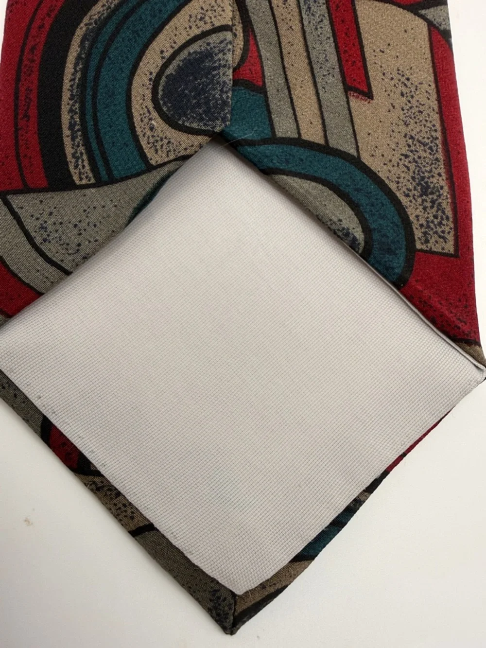 J.T. Beckett tie abstract, geometric pattern 100% silk, made in the USA